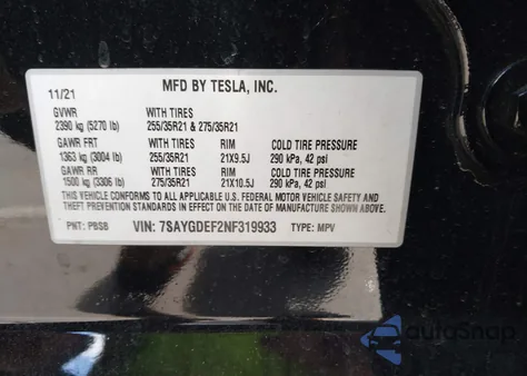 2022 Tesla Model Y Performance Dual Motor All-Wheel Drive from USA, damaged, VIN 7SAYGDEF2NF319933